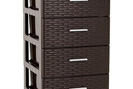 Cajonera de baño de mimbre