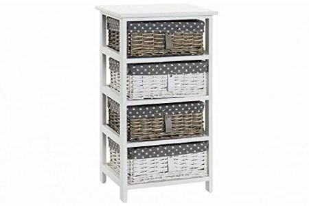 Cajonera mimbre blanca