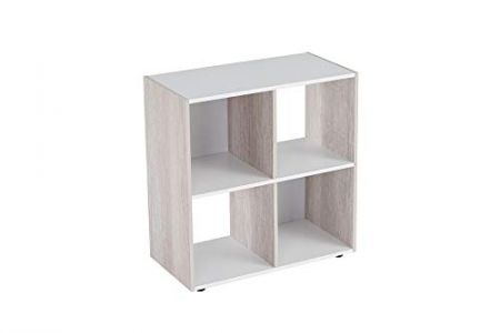 estantería baja blanca