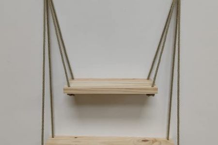estantería colgante madera