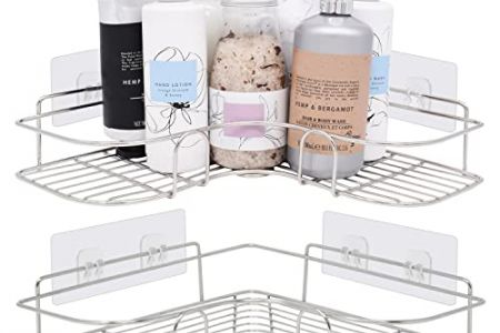 estantería cromada baño