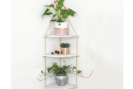 estantería esquina blanca