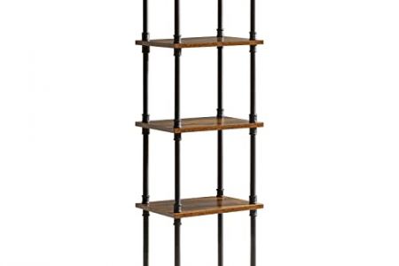 estantería metal y madera