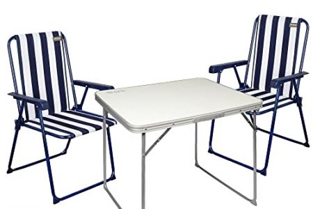 Mesa camping plegable con sillas
