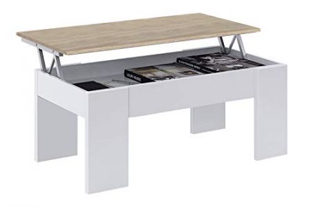 Mesa centro elevable cristal