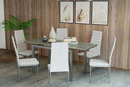 Mesa comedor cristal extensible