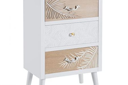 Mesitas de noche blanca tallada