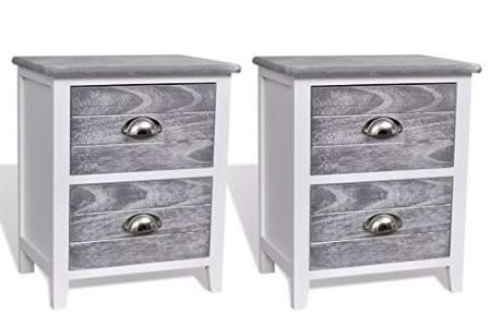 Mesitas de noche blanca y gris