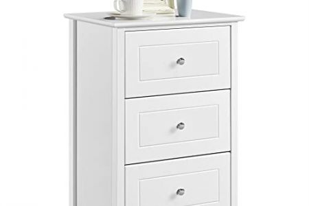 Mesita de noche blanca alta