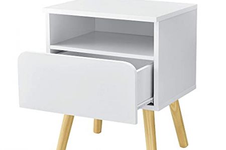 Mesita de noche color blanca
