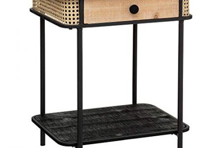 Mesita de noche mimbre