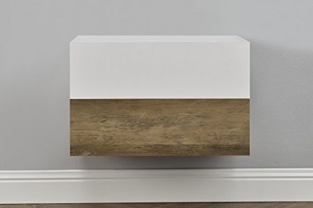 Mesita de noche de pared con un cajón