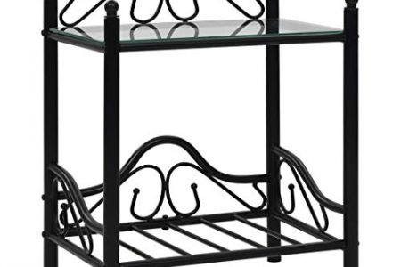 Mesita de noche de vidrio