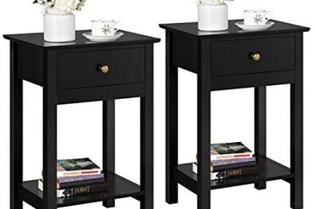 Mesitas de noche dormitorio negra