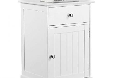 Mesita de noche infantil blanca