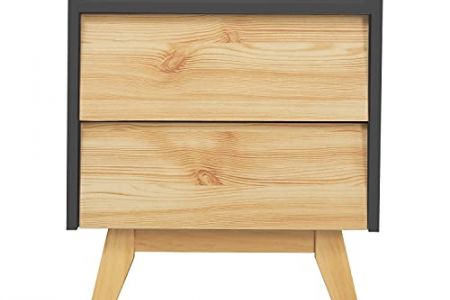 Mesita de noche madera natural