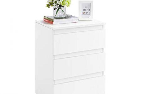 Mesita de noche pequeña blanca