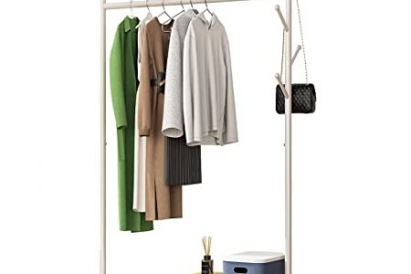 Perchero burro con ruedas blanco