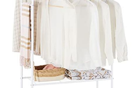 Perchero ruedas blanco