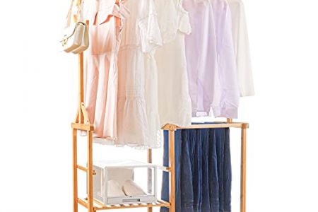 Perchero ruedas madera