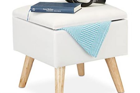 Taburete almacenaje blanco