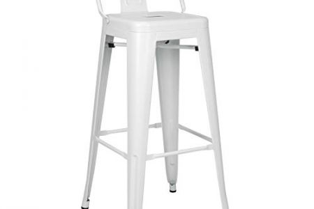 Taburete alto blanco respaldo