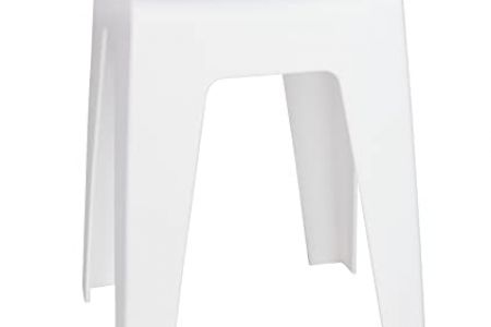 Taburete baño blanco