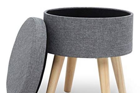 Taburete dormitorio gris