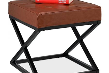 Taburete piel marrón