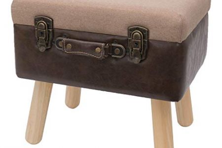 Taburete piel vintage