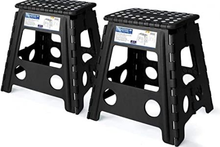 Taburete plegable alto negro