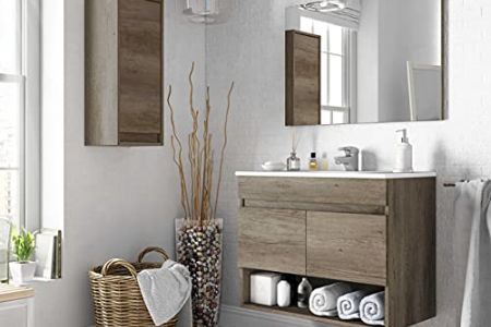 Mueble de baño con lavabo y espejo