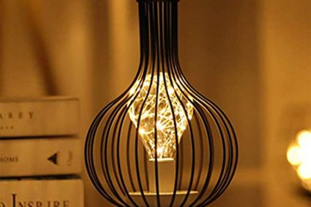 Lampara de mesa negra