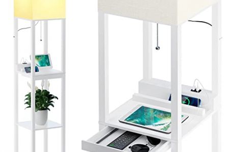 Lampara de pie blanca