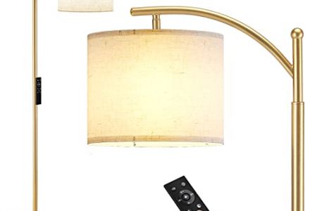 Lampara de pie dorada