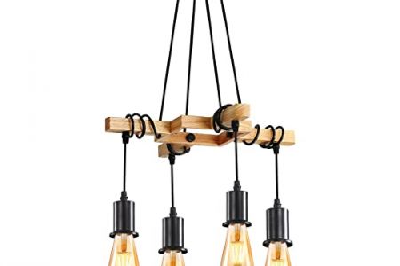 Lampara de madera techo