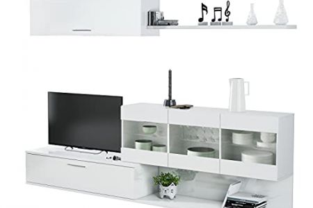 Mueble tv blanco brillo