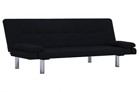 Sofá cama polipiel negro