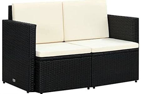 Sofá negro 2 plazas