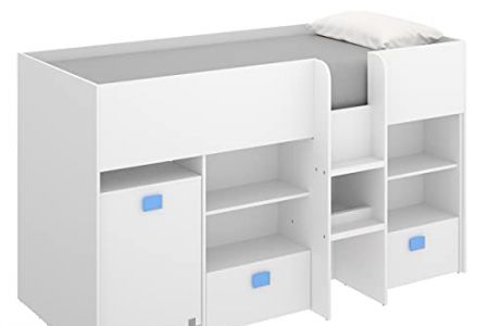 Cama alta con escritorio debajo