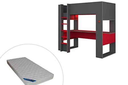 Cama alta con escritorio