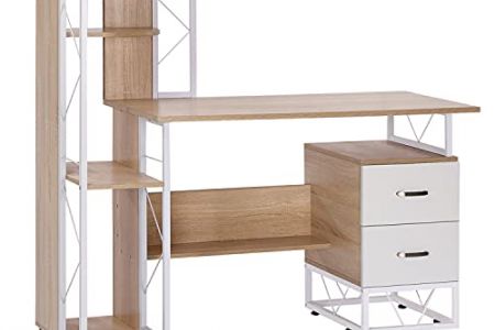 Escritorio con cajones y estantes