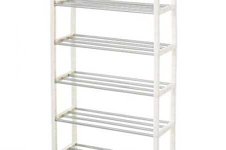 Zapatero metálico blanco